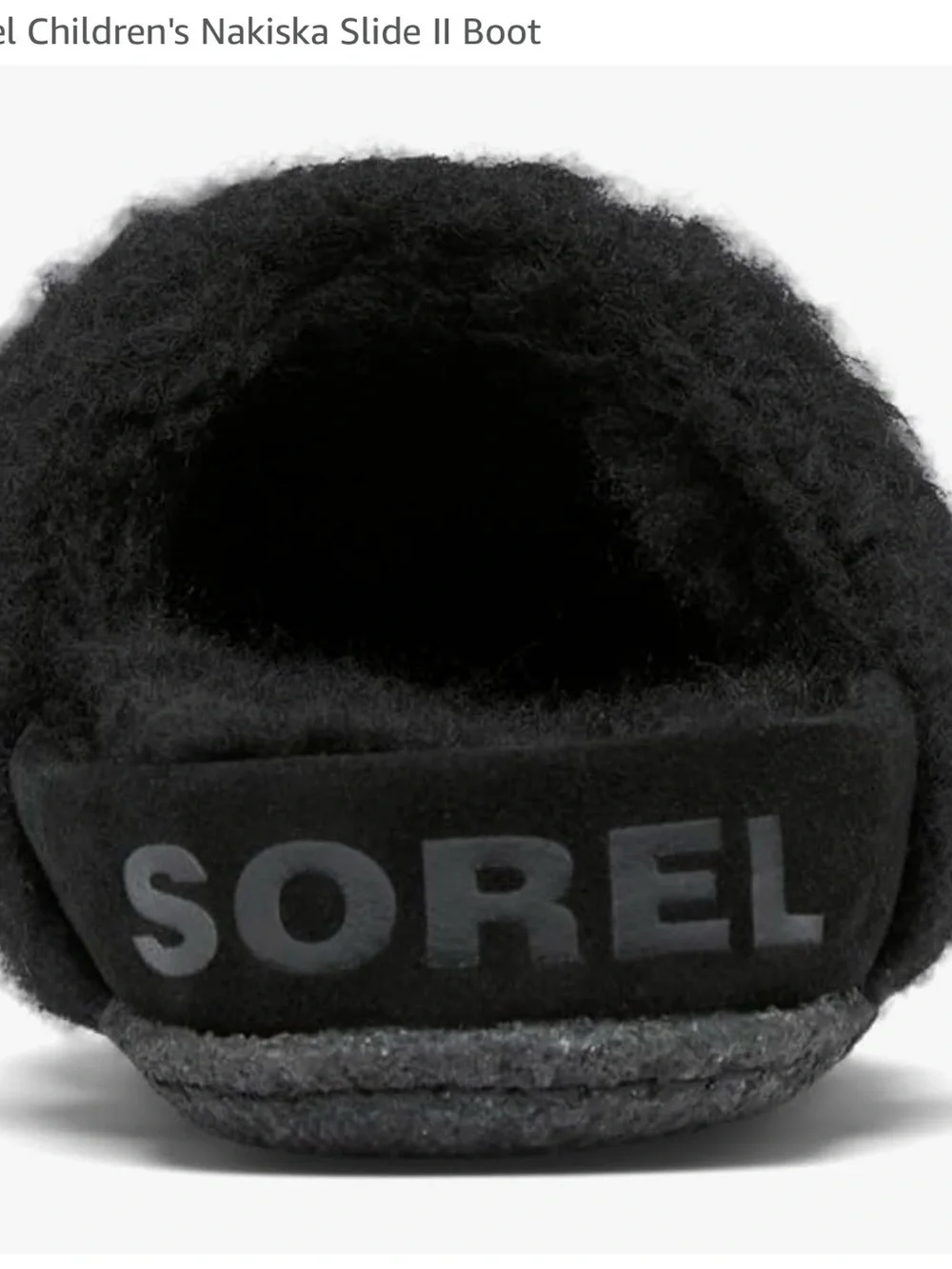 Sorel Black Plush Slide Slippers